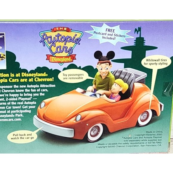 Vintage 2000 The Autopia Cars Disneyland Chevron Cars - Free Postcard & Stickers - Picture 5 of 16